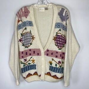 Vintage Needles & Yarn Button Front Cardigan Size Medium